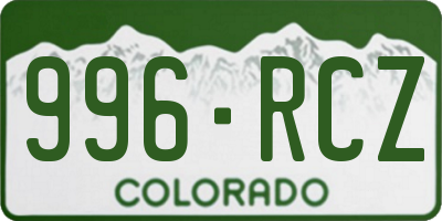 CO license plate 996RCZ