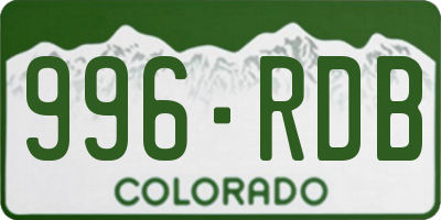 CO license plate 996RDB