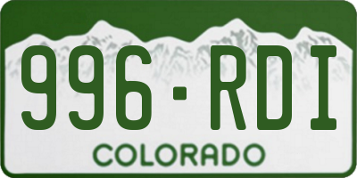CO license plate 996RDI