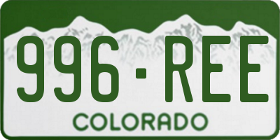 CO license plate 996REE