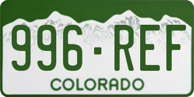 CO license plate 996REF