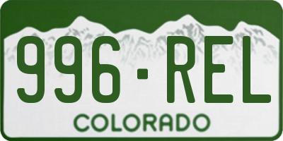 CO license plate 996REL