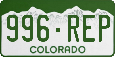 CO license plate 996REP