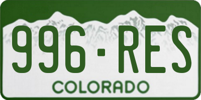 CO license plate 996RES