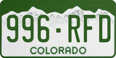 CO license plate 996RFD