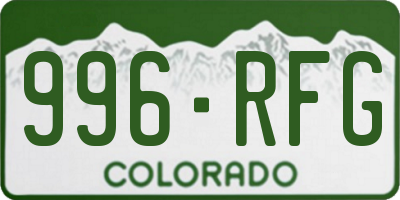 CO license plate 996RFG