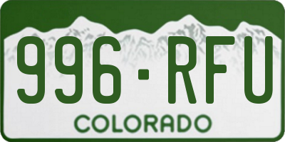 CO license plate 996RFU