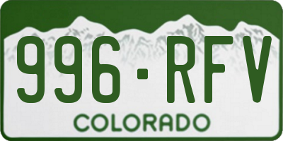 CO license plate 996RFV
