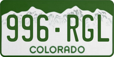CO license plate 996RGL