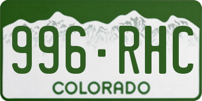 CO license plate 996RHC