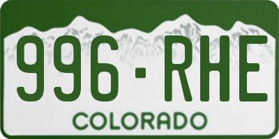 CO license plate 996RHE