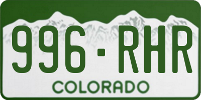 CO license plate 996RHR