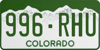 CO license plate 996RHU