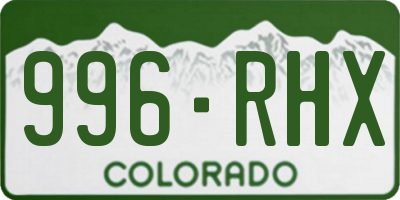 CO license plate 996RHX