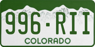 CO license plate 996RII