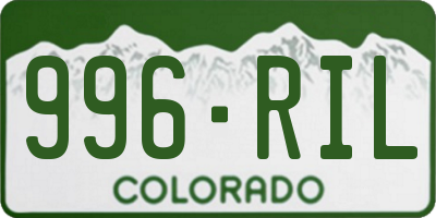 CO license plate 996RIL