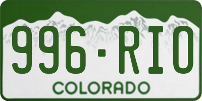 CO license plate 996RIO