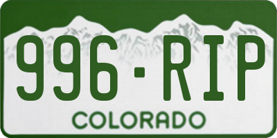 CO license plate 996RIP