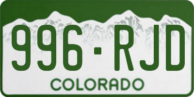 CO license plate 996RJD