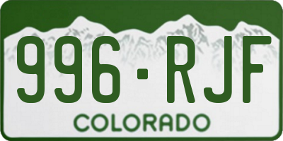 CO license plate 996RJF