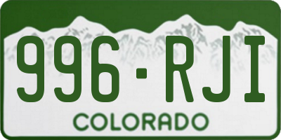CO license plate 996RJI