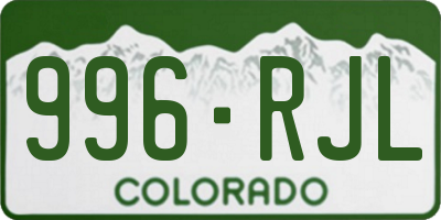 CO license plate 996RJL