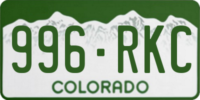 CO license plate 996RKC