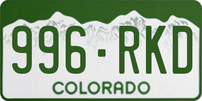 CO license plate 996RKD