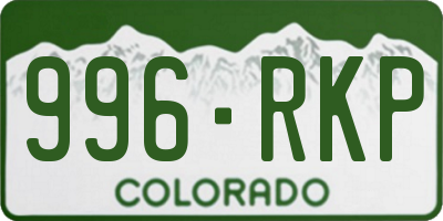 CO license plate 996RKP