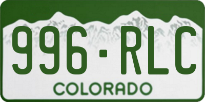 CO license plate 996RLC