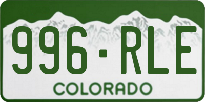 CO license plate 996RLE