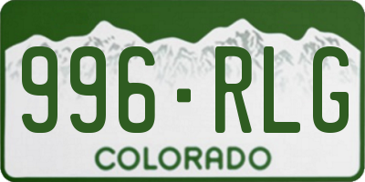 CO license plate 996RLG