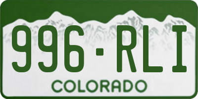 CO license plate 996RLI