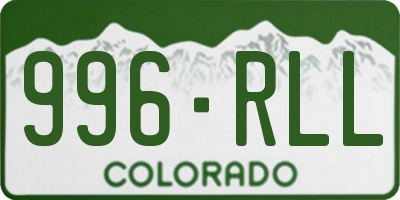 CO license plate 996RLL