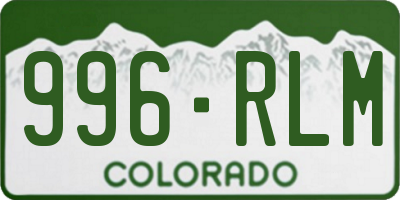 CO license plate 996RLM