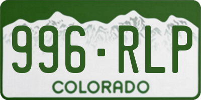 CO license plate 996RLP