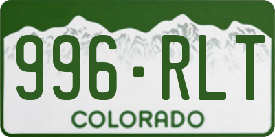 CO license plate 996RLT