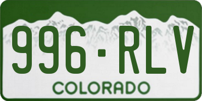 CO license plate 996RLV