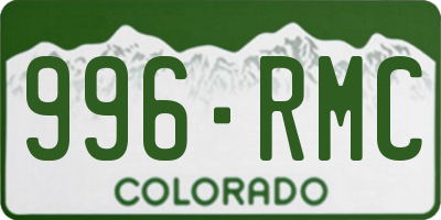CO license plate 996RMC