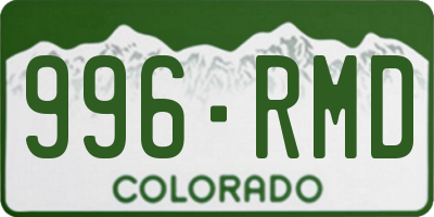 CO license plate 996RMD