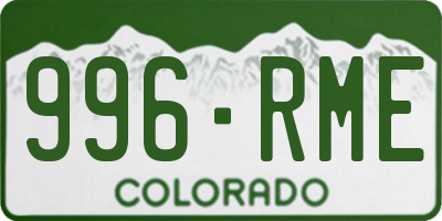CO license plate 996RME