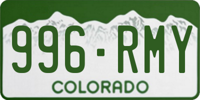 CO license plate 996RMY