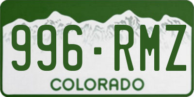 CO license plate 996RMZ