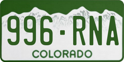 CO license plate 996RNA