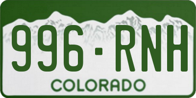 CO license plate 996RNH