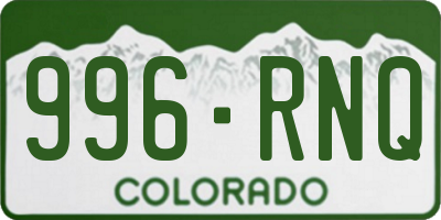 CO license plate 996RNQ