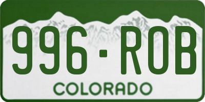 CO license plate 996ROB