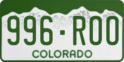 CO license plate 996ROO