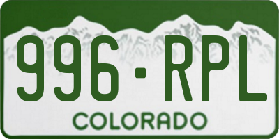 CO license plate 996RPL