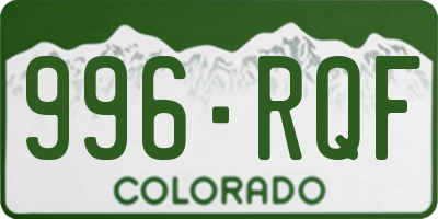 CO license plate 996RQF
